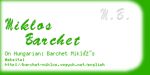 miklos barchet business card
